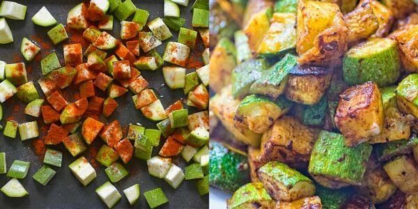 Запечённые цукини в духовке, золотистая корочка