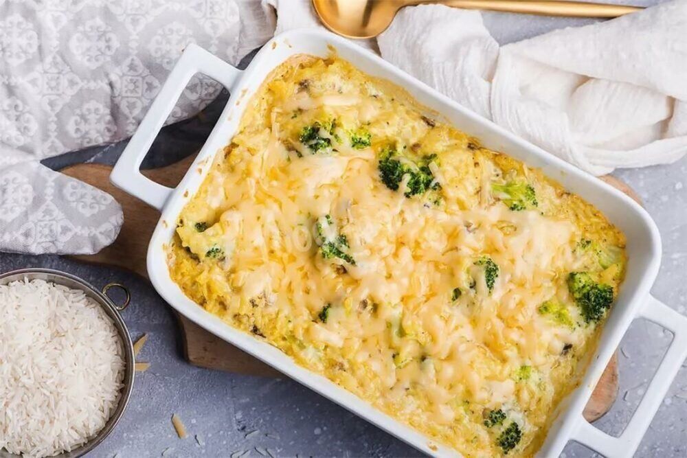 Рисовая запеканка с нутом и брокколи